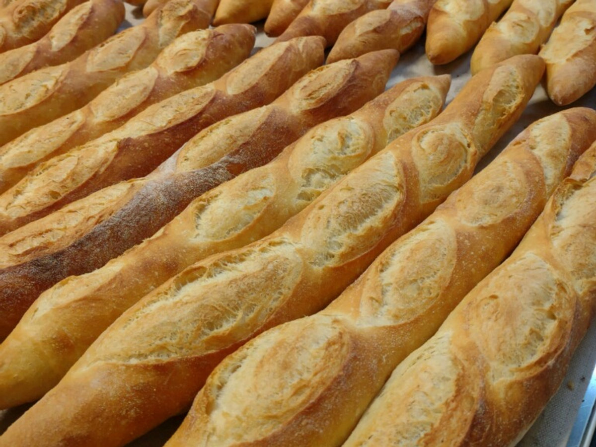 Freshly baked baguettes